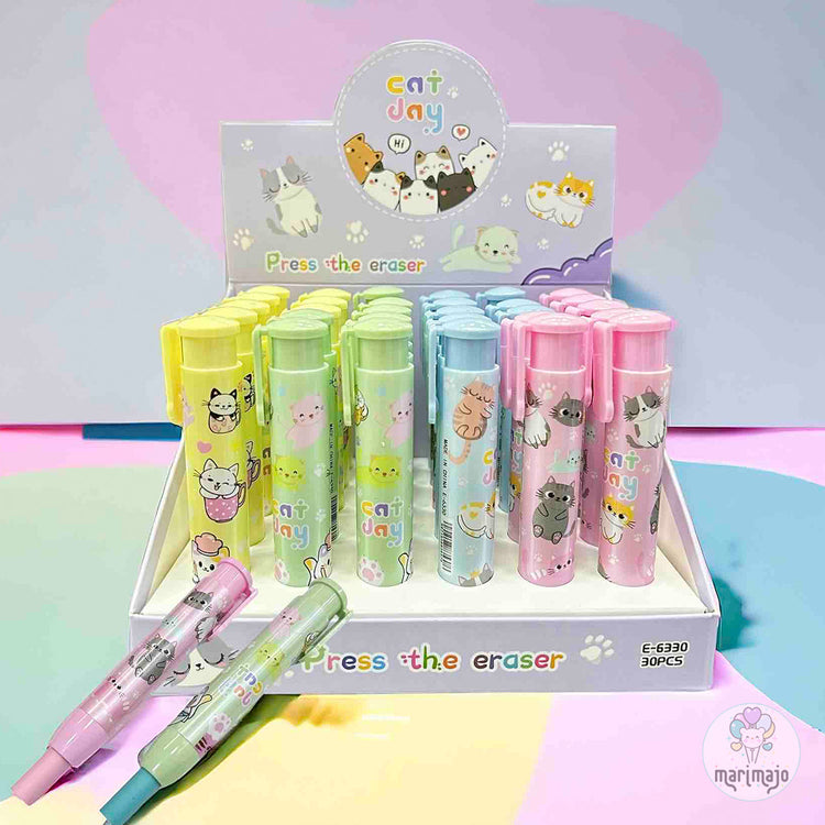 Borrador Retractil Gato Kawaii