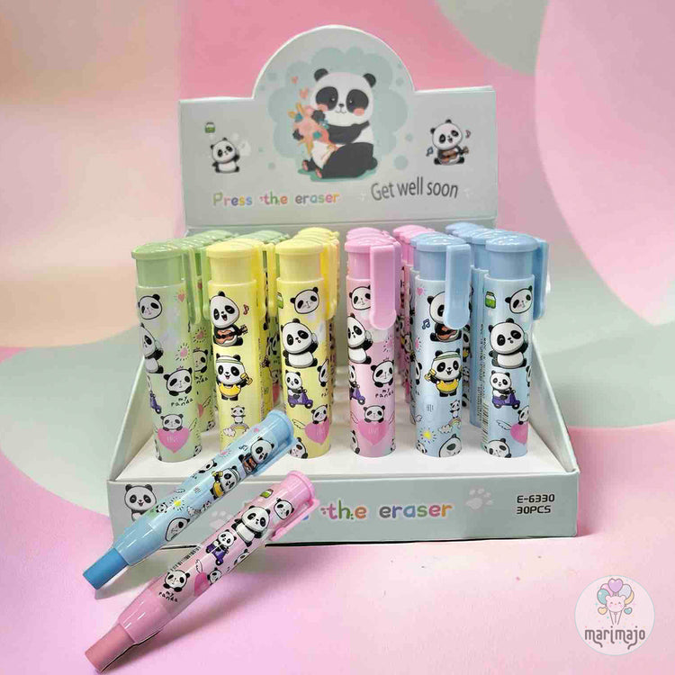 Borrador Retractil Panda Kawaii