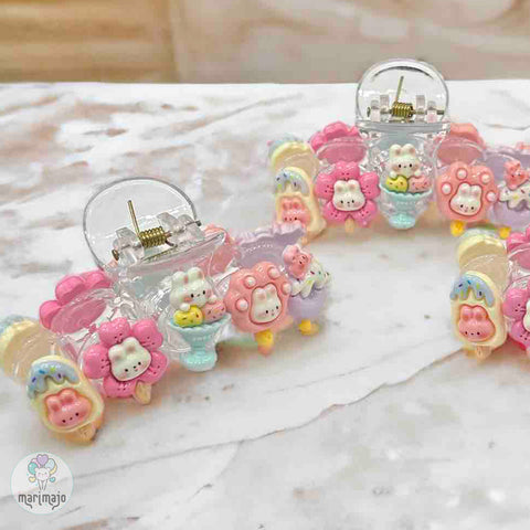 Caimán Para El Pelo Conejitos Kawaii