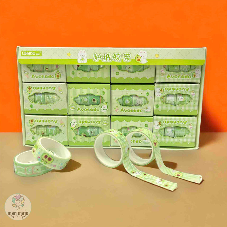 Cinta Adhesiva Decorativa Washi Tape Aguacate