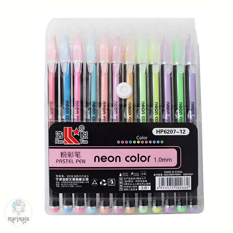 Esfero De Gel Colores Pastel Neon X 12 Colores