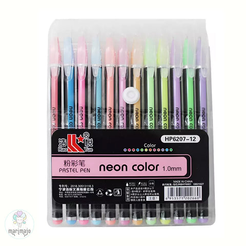 Esfero De Gel Colores Pastel Neon X 12 Colores
