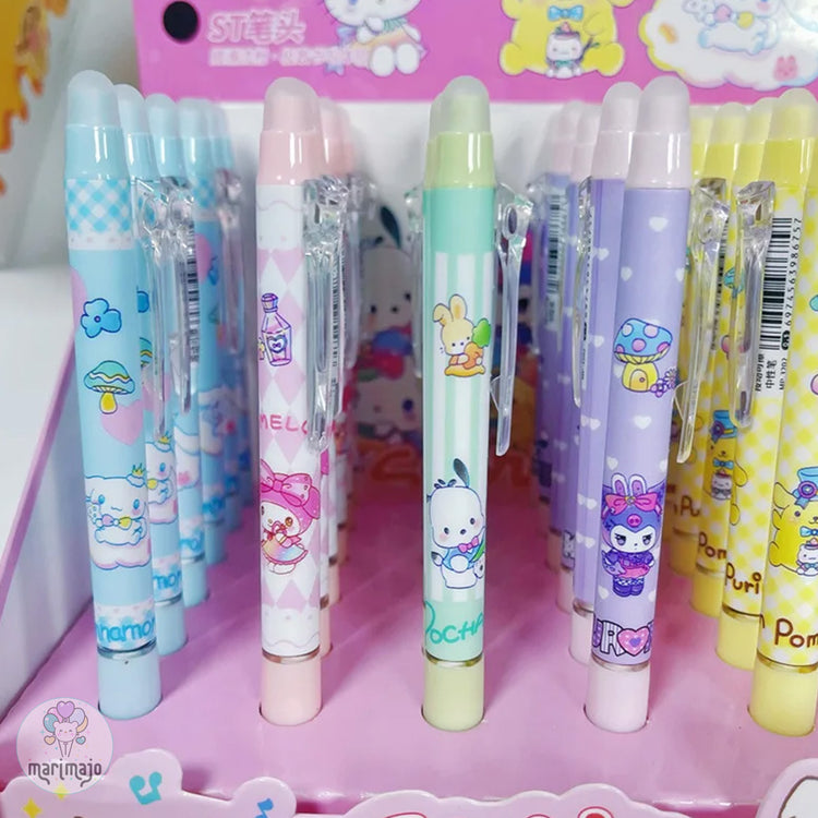 Esferos Sanrio, Hello Kitty, Kuromi, Cinnamoroll, Pochacco, My Melody y Pompompurin De Gel Tinta Borrable