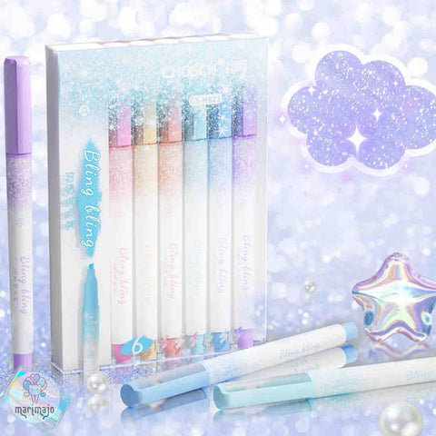 Marcador Escarchado X 6 Colores