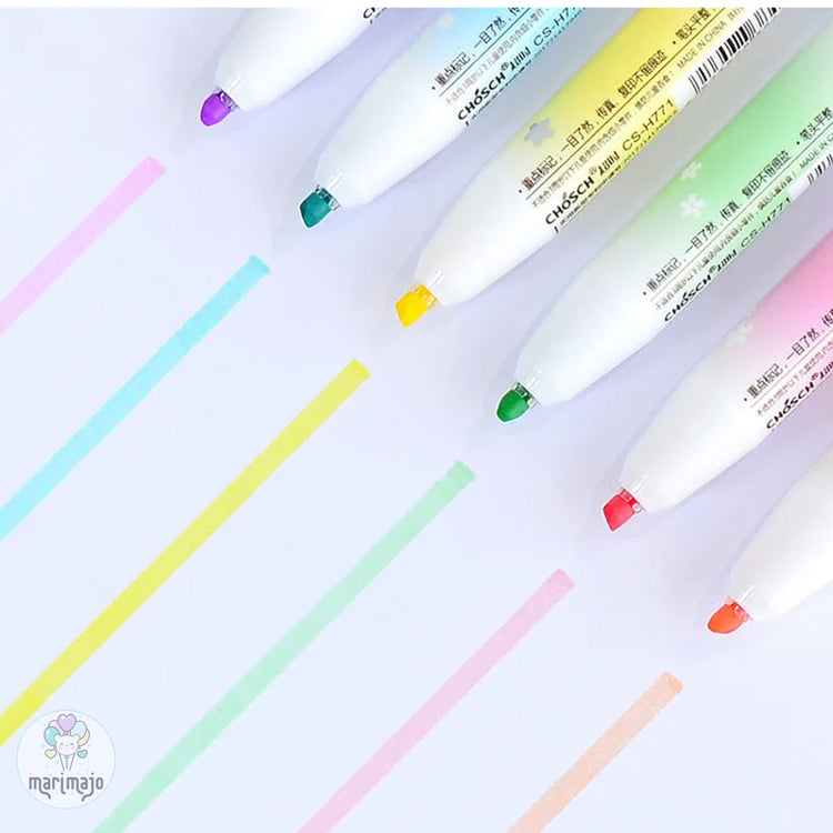 Resaltador Retráctil Set X 6 Colores