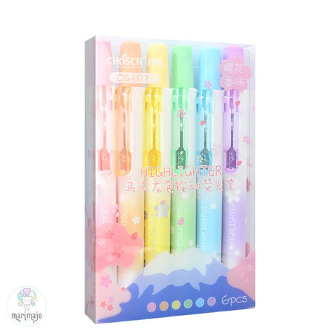 Resaltador Retráctil Set X 6 Colores