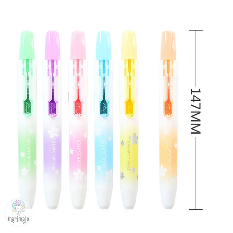 Resaltador Retráctil Set X 6 Colores
