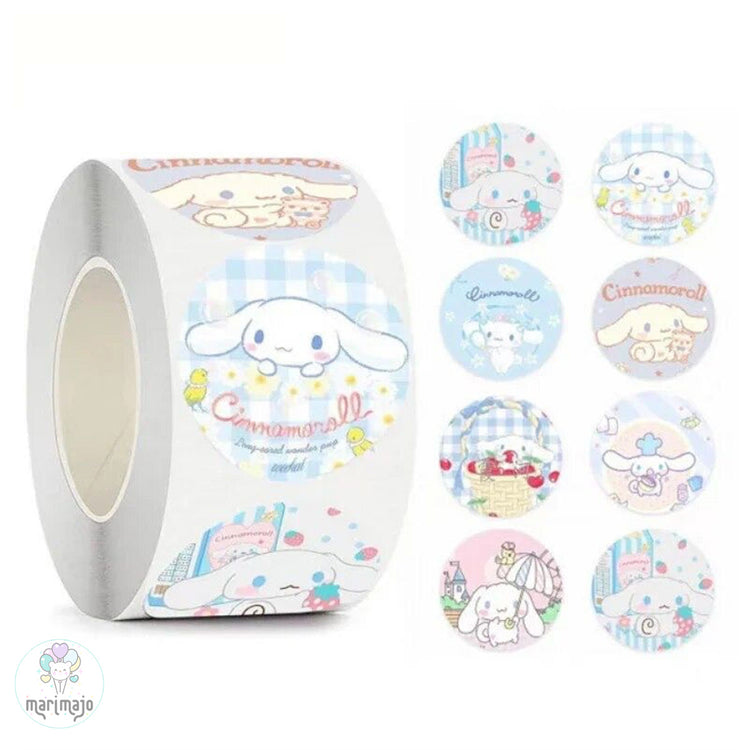 Rollo 500 Stickers Hello Kitty, Cinnamoroll, Pochacco, Kuromi