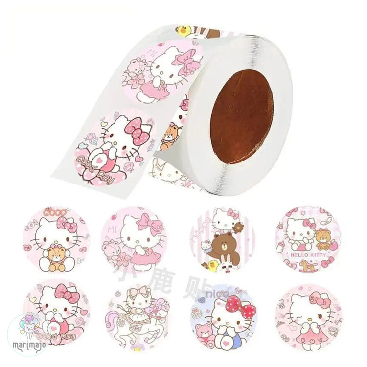 Rollo 500 Stickers Hello Kitty, Cinnamoroll, Pochacco, Kuromi