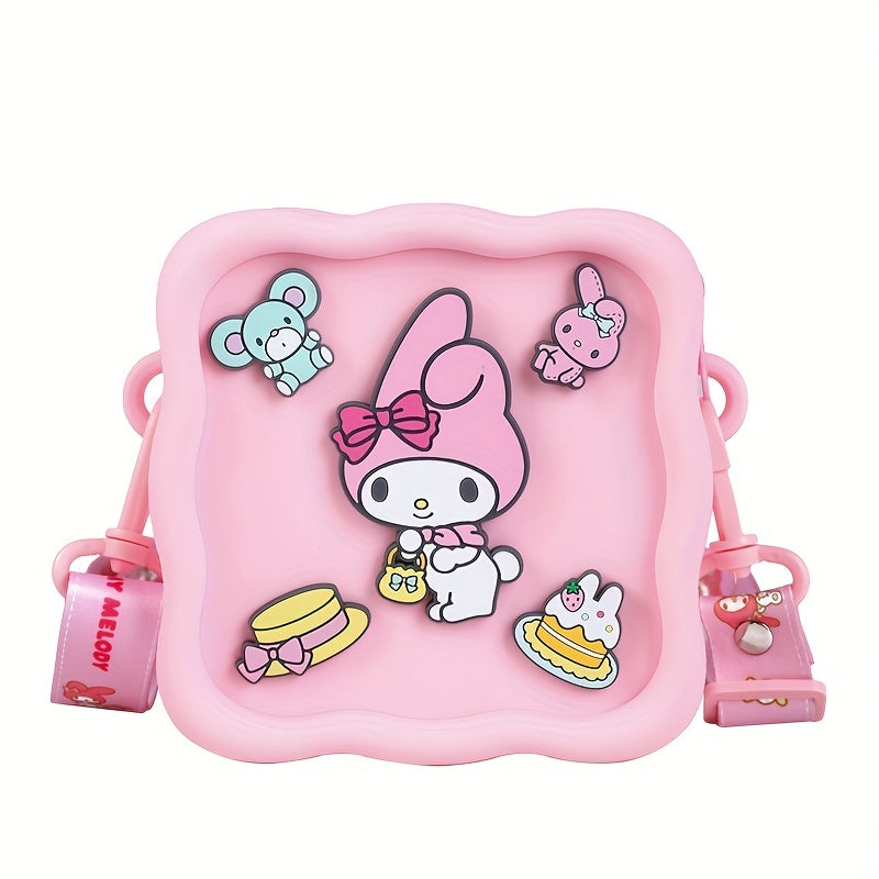 Bolso My Melody Manos Libres Cuadrado Con Pines