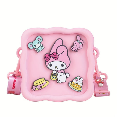 Bolso My Melody Manos Libres Cuadrado Con Pines