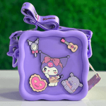 Bolso Kuromi Manos Libres Cuadrado Con Pines