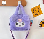 Mini Bolso Kuromi Felpa Manos Libres Morado