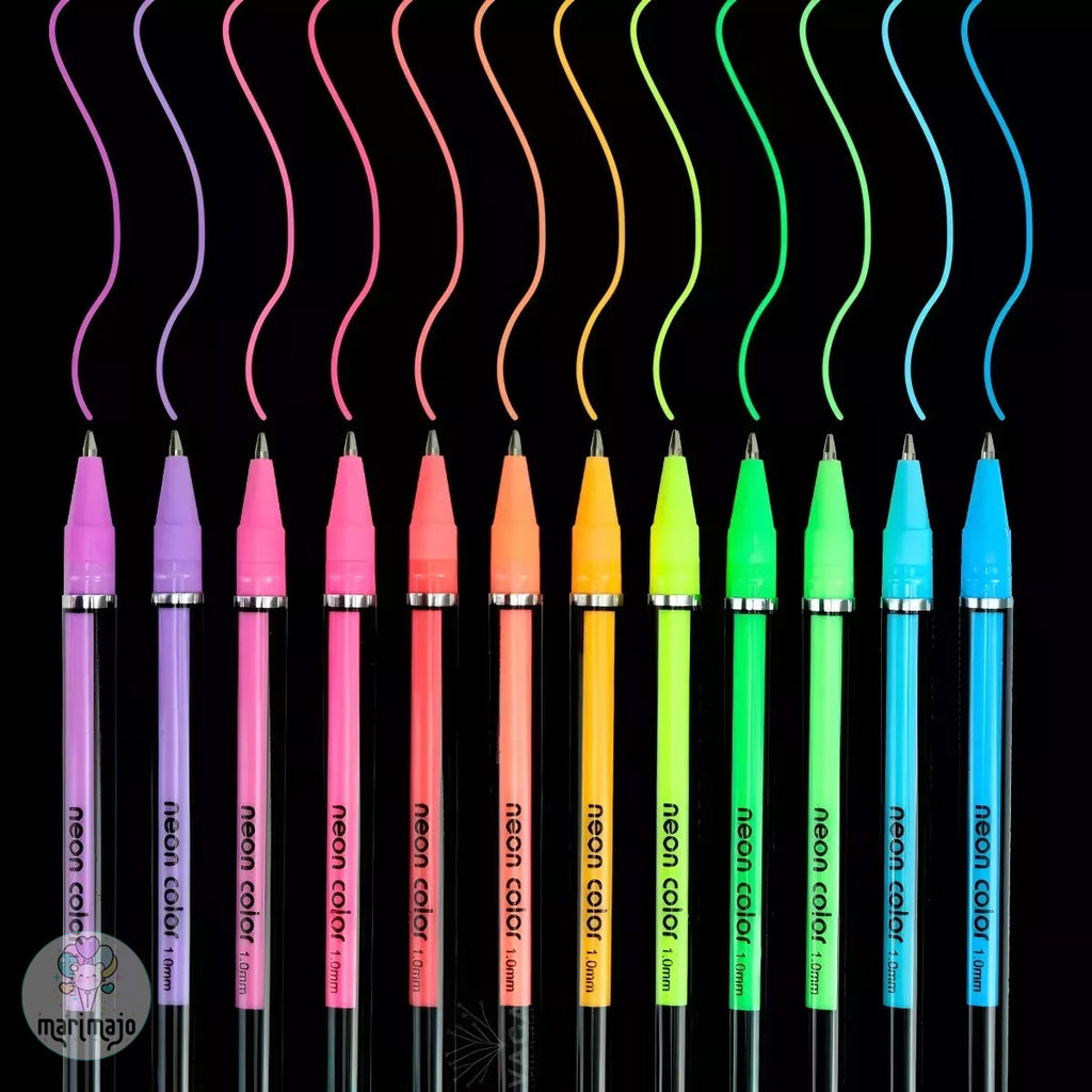 Esfero De Gel Colores Pastel Neon X 12 Colores